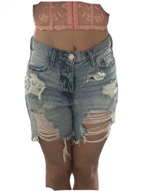 Aeropostale Light Blue Distressed Denim Shorts